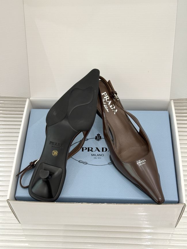 Prada Brushed leather slingback pumps 1I659O-2