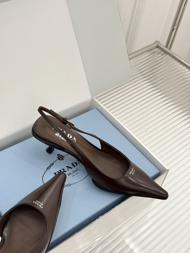 Prada Brushed leather slingback pumps 1I659O-2