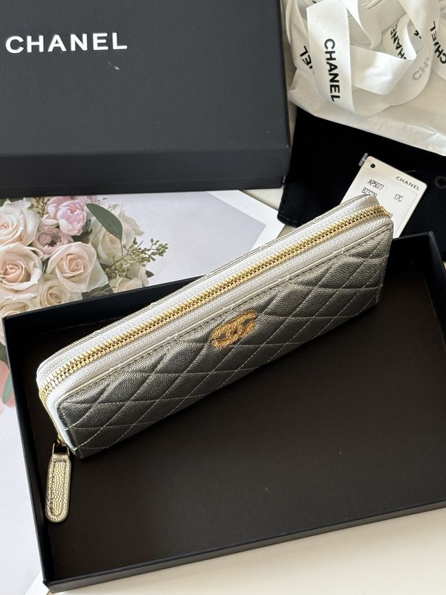 Chanel Classic Zipped Wallet AP5077 Silvery