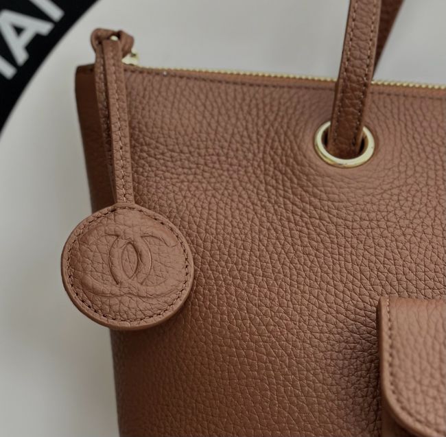 Chanel Shopping Bag Grained Calfskin AS6483 brown