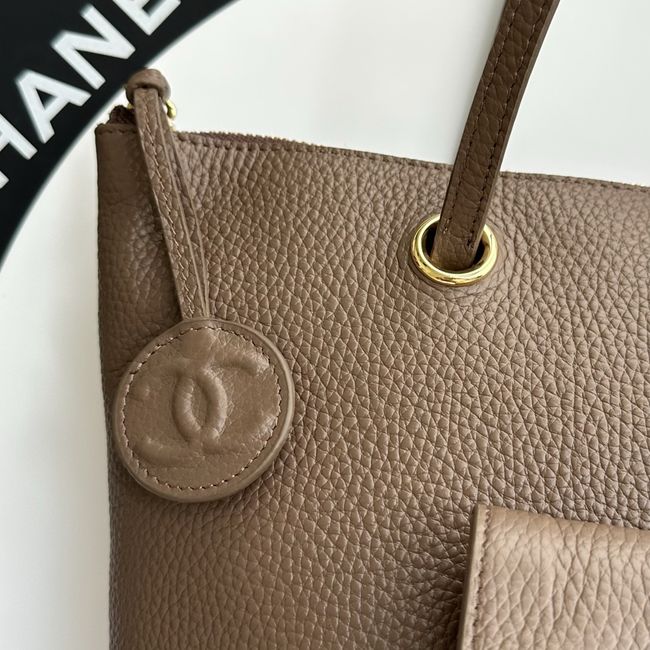 Chanel Shopping Bag Grained Calfskin AS6483 brown