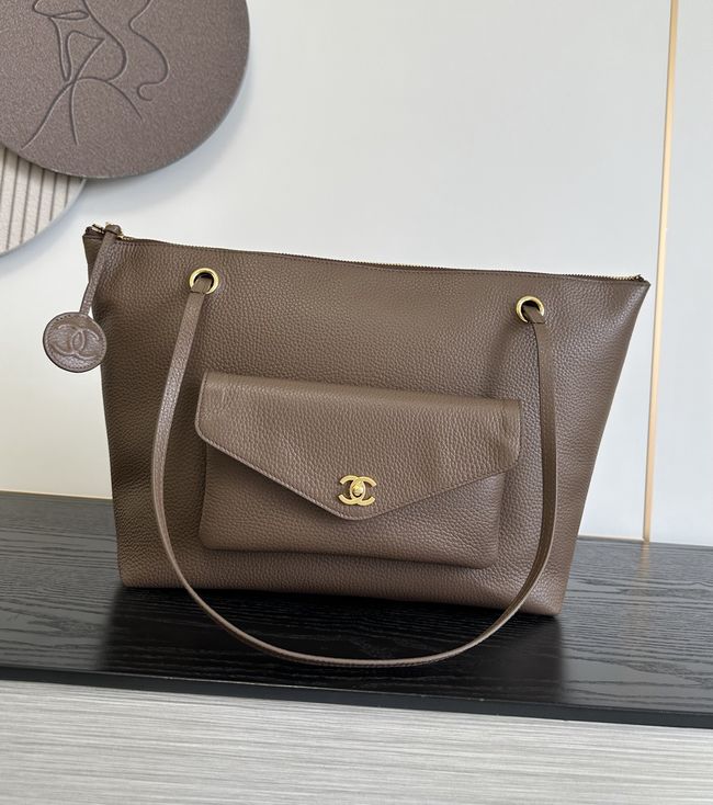 Chanel Shopping Bag Grained Calfskin AS6483 brown