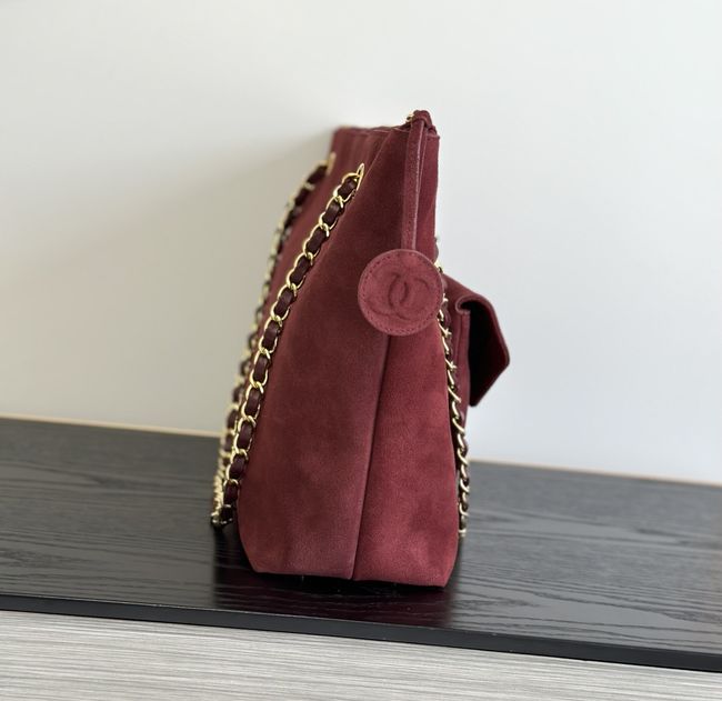 Chanel Shopping Bag Suede AS6483 Burgundy