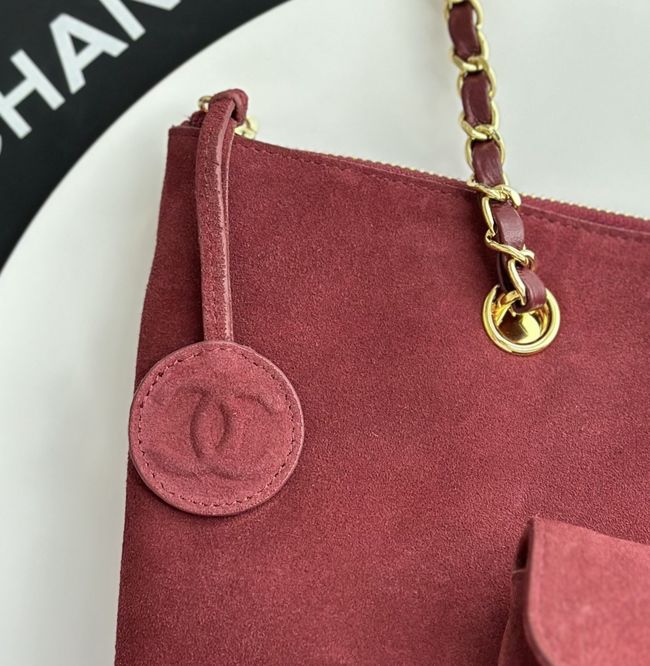 Chanel Shopping Bag Suede AS6483 Burgundy