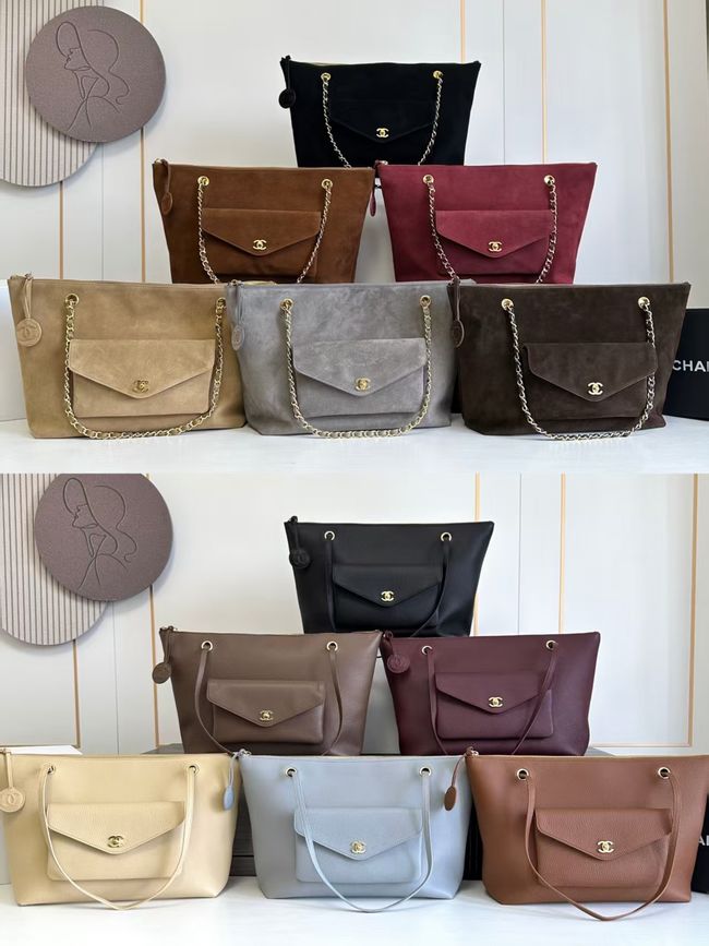 Chanel Shopping Bag Suede AS6483 Burgundy