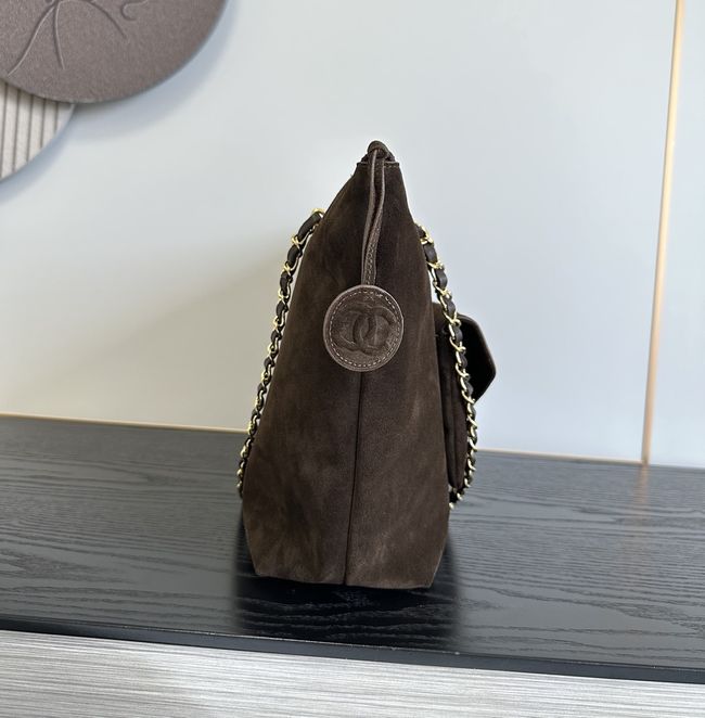 Chanel Shopping Bag Suede AS6483 Dark brown