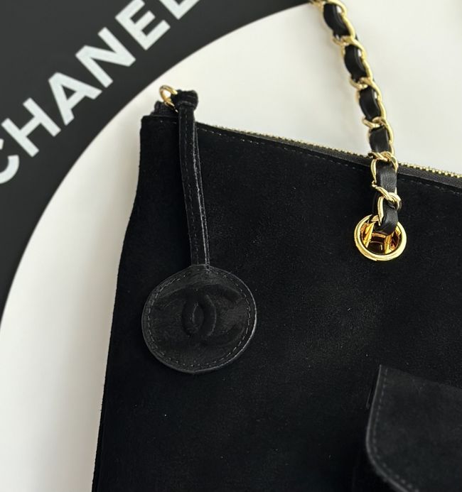 Chanel Shopping Bag Suede AS6483 black Chanel Shopping Bag Suede AS6483 black