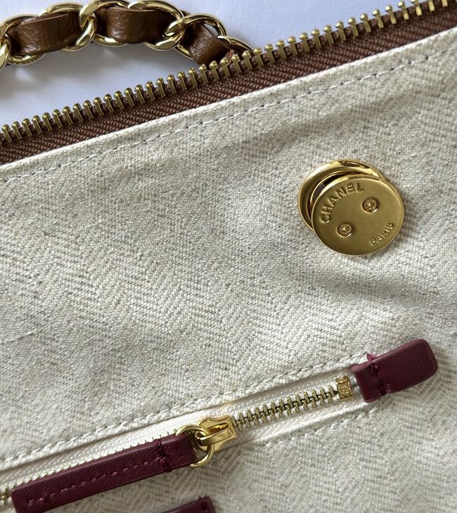 Chanel Shopping Bag Suede AS6483 tan