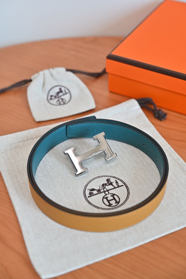 Hermes Constance buckle & double-sided leather belt 24mm H07457-7