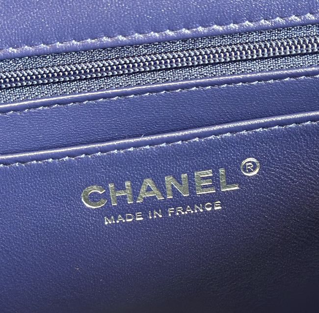 Chanel MINI FLAP BAG Crocodile Embossed 1116 Dark Blue&silver Chanel MINI FLAP BAG Crocodile Embossed 1116 Dark Blue&silver