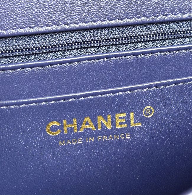 Chanel MINI FLAP BAG Crocodile Embossed 1116 Dark blue&gold Chanel MINI FLAP BAG Crocodile Embossed 1116 Dark blue&gold