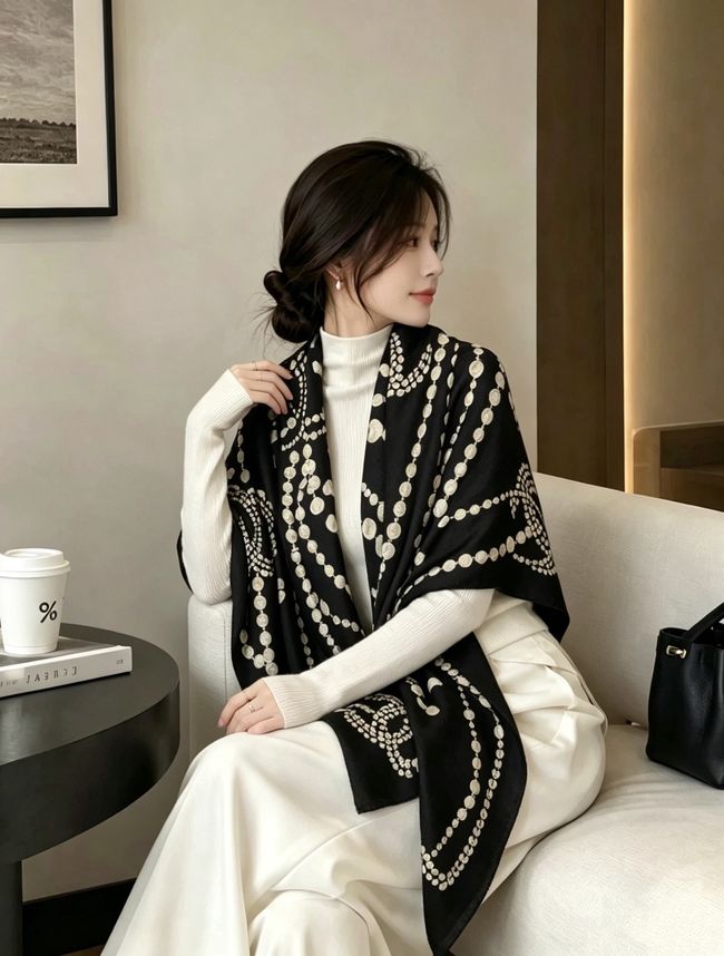 Chanel Wool and Silk Shawl AAC492-2