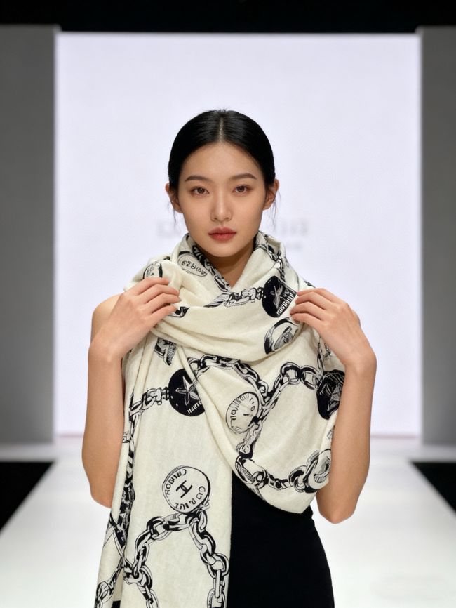 Chanel Wool and Silk Shawl AAC492-4