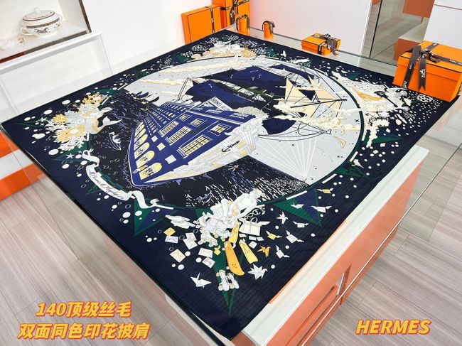 Hermes cashmere Shawl H36123-4