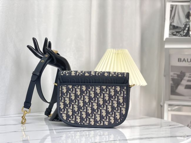 MEDIUM DIOR BOBBY BAG Warm Taupe Box Embroidery M2170 dark blue