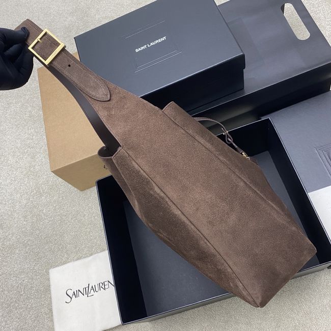 Saint Laurent LE 5 A 7 supple LARGE in suede 850545 ARABICA