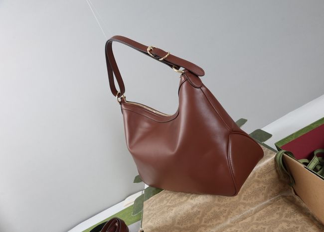 Gucci Starlet large shoulder bag soft leather A00CI2 Dark brown