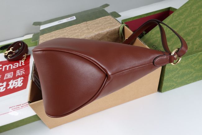 Gucci Starlet large shoulder bag soft leather A00CI2 Dark brown