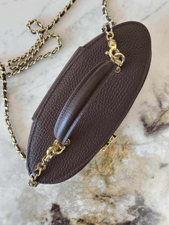 Chanel Vanity with Chain AP5574 dark brown Chanel Vanity with Chain AP5574 dark brown