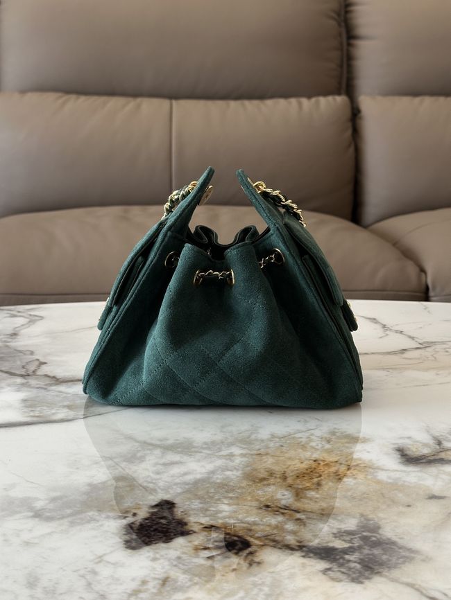 CHANEL 25 Mini Handbag Suede AS5631 dark blue