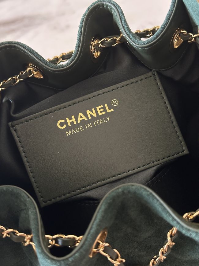 CHANEL 25 Mini Handbag Suede AS5631 dark blue