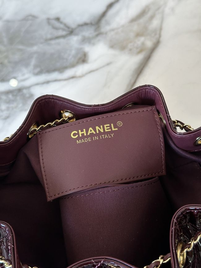 CHANEL 25 Mini Handbag patent leather AS5631 Burgundy CHANEL 25 Mini Handbag patent leather AS5631 Burgundy