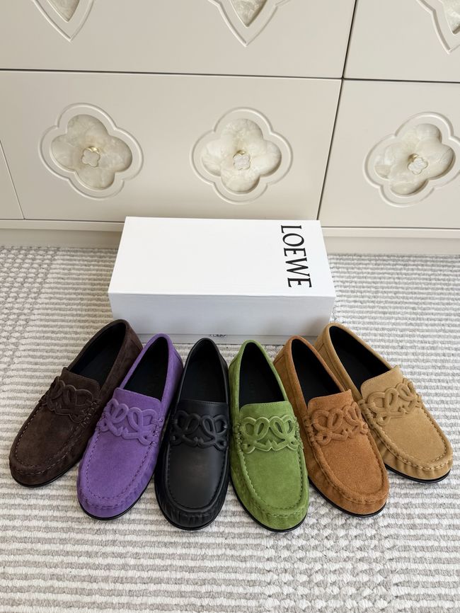 Loewe Suede cowhide Double L loafers VL290-2