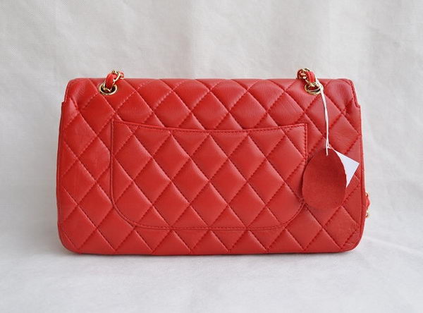 Chanel Classic 2.55 Series Red Lambskin Golden Chain Quilted Flap Bag 1113 Chanel Classic 2.55 Series Red Lambskin Golden Chain Quilted Flap Bag 1113