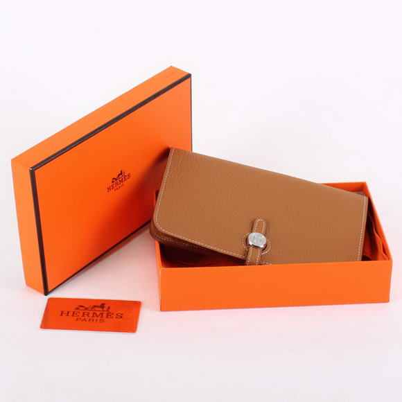Hermes Dogon Combined Wallets A508 Coffee Hermes Dogon Combined Wallets A508 Coffee